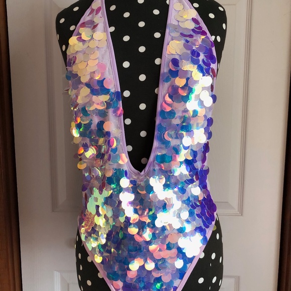 Lilac sequin bodysuit XS - Picture 2 of 5